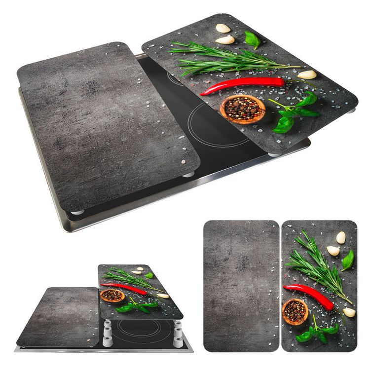 Produktbild: Herdabdeckplatte Universal Mod. Rosmarin, 2er Set, f&uuml;r alle Herdarten geeignet