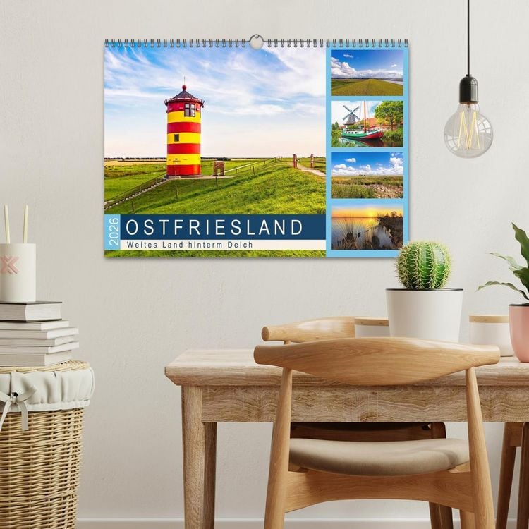 Produktbild: OSTFRIESLAND Weites Land hinterm Deich (Wandkalender 2026 DIN A3 quer), CALVENDO Monatskalender