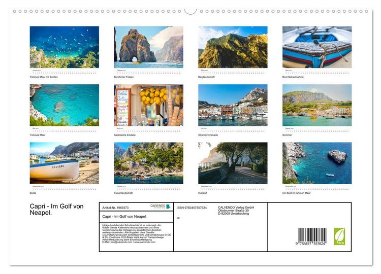 Produktbild: Capri - Im Golf von Neapel. (hochwertiger Premium Wandkalender 2026 DIN A2 quer), Kunstdruck in Hochglanz