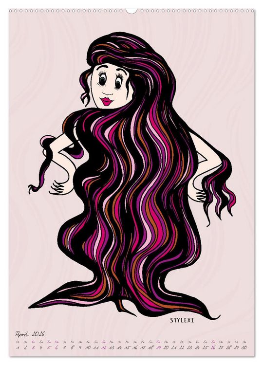 Produktbild: Die HAIRSTYLAS Trendfrisuren (Wandkalender 2026 DIN A2 hoch), CALVENDO Monatskalender
