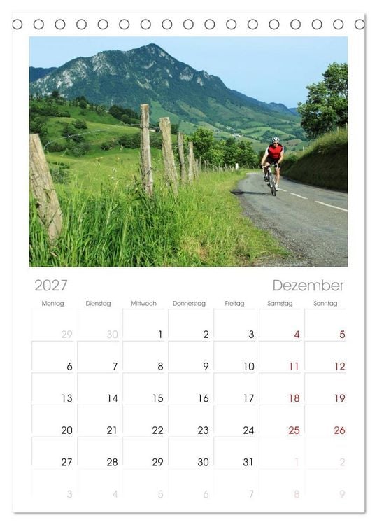 Produktbild: Tischplaner 2027 - Pyren&auml;enp&auml;sse mit dem Rennrad 2027 (A5 Tischkalender zum Aufstellen) CALVENDO