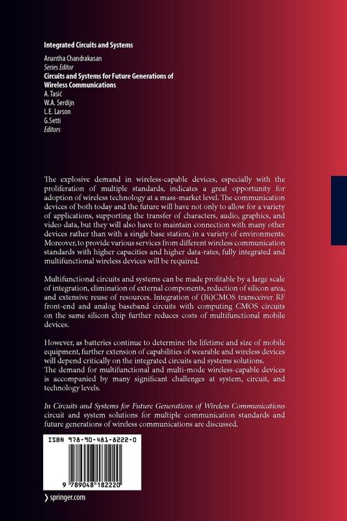 Produktbild: Circuits and Systems for Future Generations of Wireless Communications