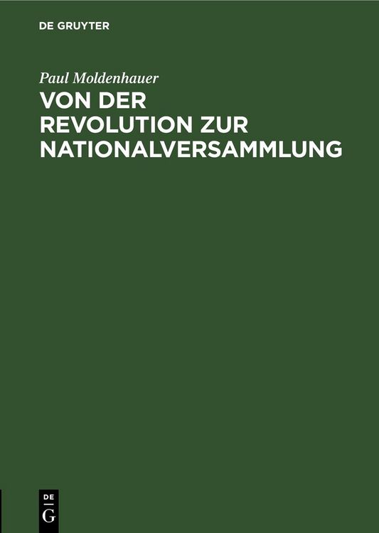 Produktbild: Von der Revolution zur Nationalversammlung