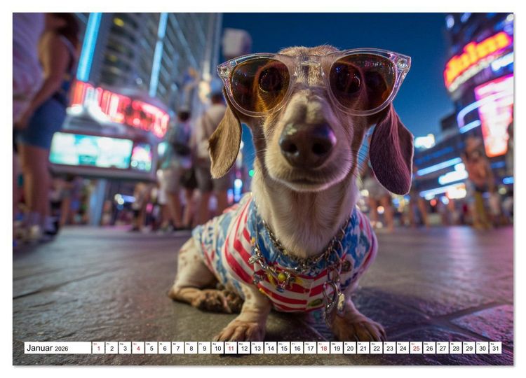 Produktbild: Dackel auf gro&szlig;er Tour - S&uuml;&szlig;e Hunde entdecken die Welt (Wandkalender 2026 DIN A4 quer), CALVENDO Monatskalender