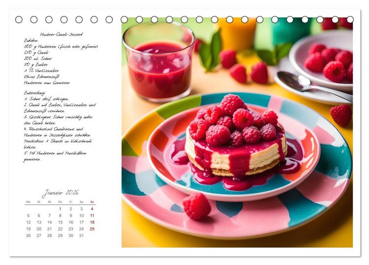 Produktbild: Naschkatzentr&auml;ume - S&uuml;ndhaft leckere Desserts mit einfachen Rezepten (Tischkalender 2026 DIN A5 quer), CALVENDO Monatskalender