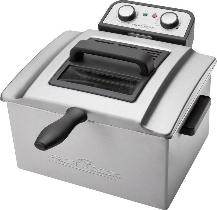 Produktbild: Profi Cook PC-FR1038 Doppel Kaltzonen Fritteuse 5 l 3000 W Timerfunktion, mit manueller Temperatureinstellung Edelstahl