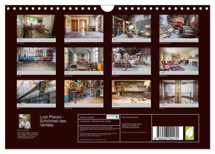 Produktbild: Lost Places - Sch&ouml;nheit des Verfalls (Wandkalender 2026 DIN A4 quer), CALVENDO Monatskalender