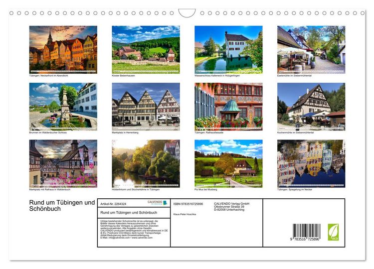 Produktbild: Rund um T&uuml;bingen und Sch&ouml;nbuch (Wandkalender 2026 DIN A3 quer), CALVENDO Monatskalender