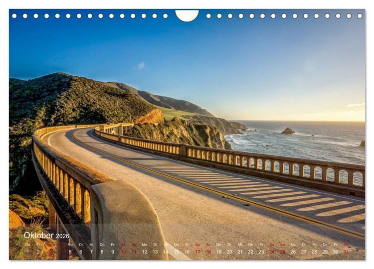 Produktbild: Traumstra&szlig;e Kaliforniens - California Highway No.1 (Wandkalender 2026 DIN A4 quer), CALVENDO Monatskalender