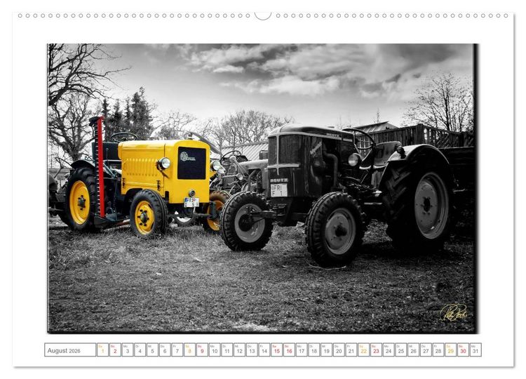 Produktbild: Oldtimer - nostalgische Traktoren und Lastwagen (Wandkalender 2026 DIN A2 quer), CALVENDO Monatskalender