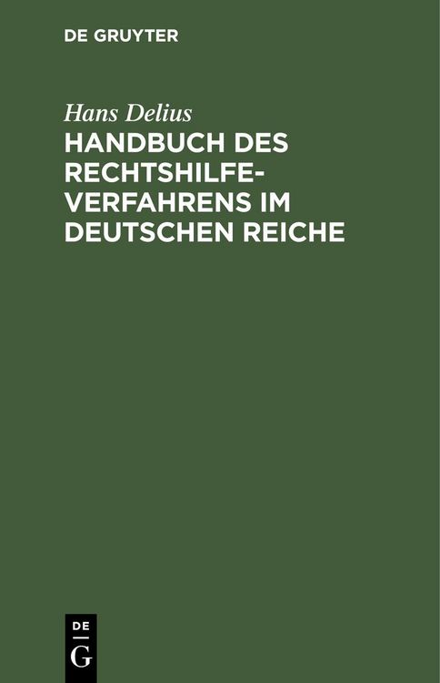 Produktbild: Handbuch des Rechtshilfeverfahrens im Deutschen Reiche