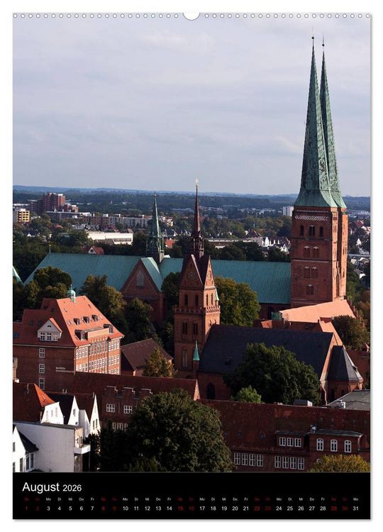 Produktbild: L&uuml;beck - Hansesch&ouml;nheit in Insellage (hochwertiger Premium Wandkalender 2026 DIN A2 hoch), Kunstdruck in Hochglanz