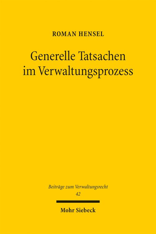 Produktbild: Generelle Tatsachen im Verwaltungsprozess