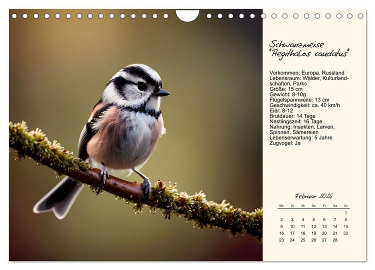 Produktbild: Meisen richtig erkennen (Wandkalender 2026 DIN A4 quer), CALVENDO Monatskalender