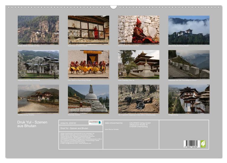 Produktbild: Druk Yul - Szenen aus Bhutan (Wandkalender 2026 DIN A2 quer), CALVENDO Monatskalender