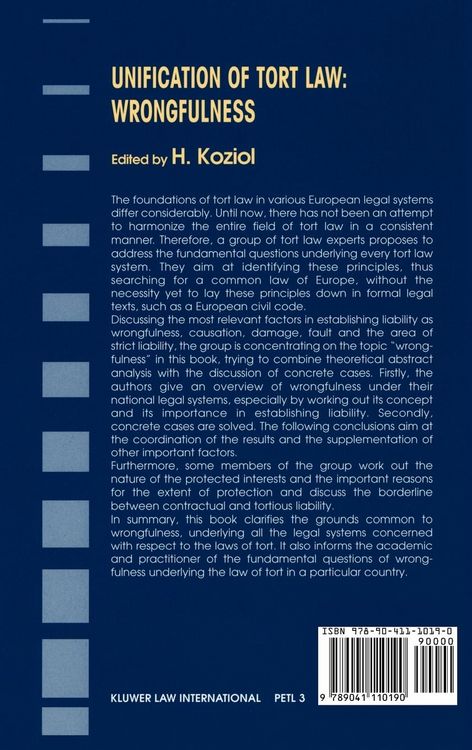 Produktbild: Unification of Tort Law:Wrongfulness
