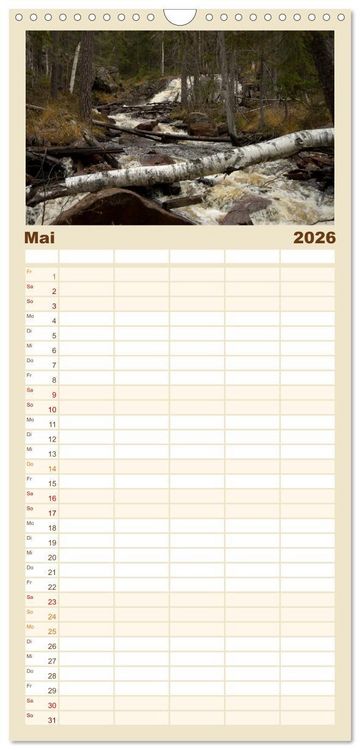 Produktbild: Familienplaner 2026 - Schwedens V&auml;rmland mit 5 Spalten (Wandkalender, 21 x 45 cm) CALVENDO