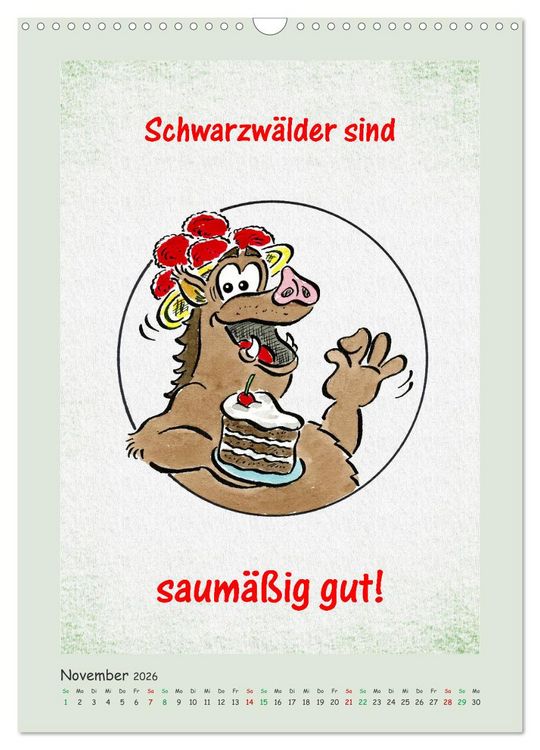 Produktbild: Bollenhut Cartoons (Wandkalender 2026 DIN A3 hoch), CALVENDO Monatskalender