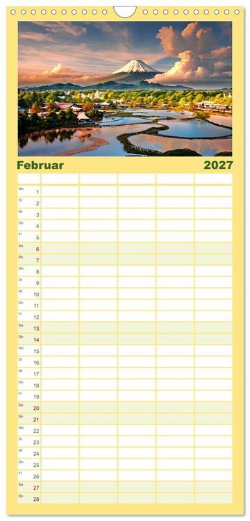 Produktbild: Familienplaner 2027 - Zur Ruhe kommen Fantasiereisen mit KI mit 5 Spalten (Wandkalender, 21 x 45 cm) CALVENDO