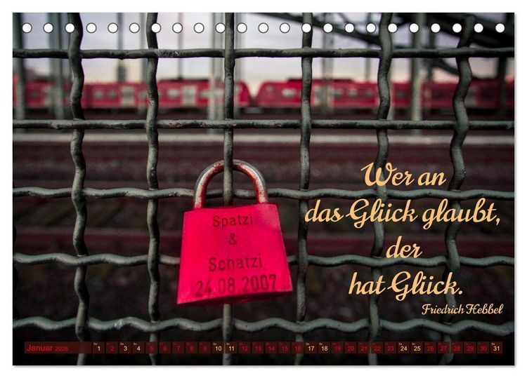 Produktbild: Liebesschl&ouml;sser, Ich liebe Dich (Tischkalender 2026 DIN A5 quer), CALVENDO Monatskalender