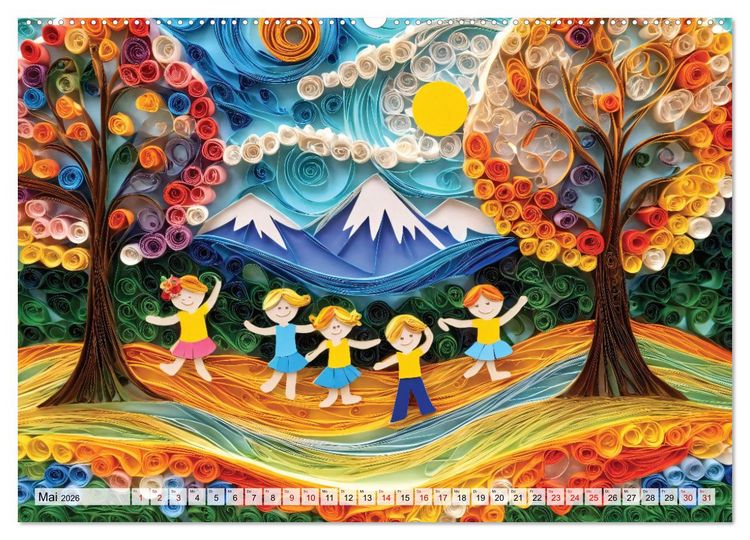 Produktbild: Zauberhafte Papierwelten - Meditation & Inspiration (Wandkalender 2026 DIN A2 quer), CALVENDO Monatskalender