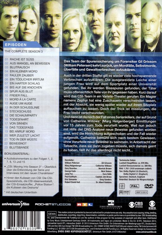 Produktbild: CSI - Season 3 [6 DVDs]