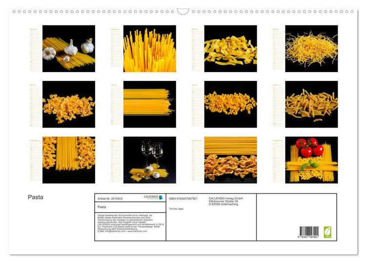 Produktbild: Pasta (Wandkalender 2026 DIN A2 quer), CALVENDO Monatskalender