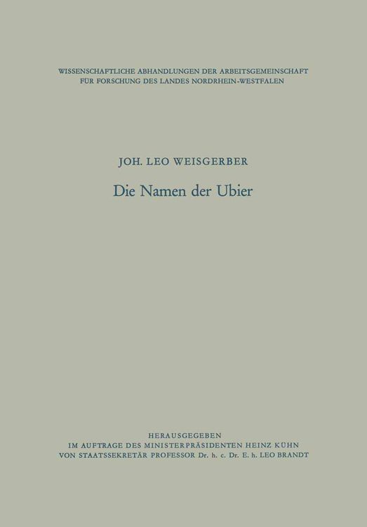 Produktbild: Die Namen der Ubier