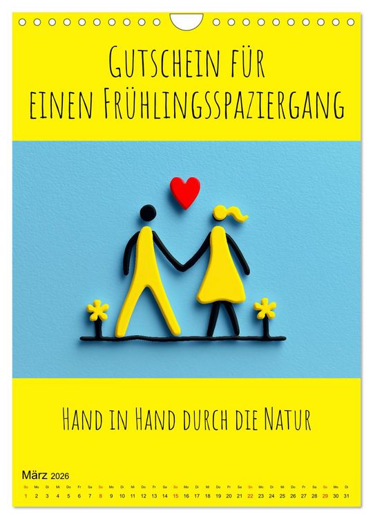 Produktbild: Gutscheinkalender - Gutschein Karten als Geschenk der Liebe (Wandkalender 2026 DIN A4 hoch), CALVENDO Monatskalender