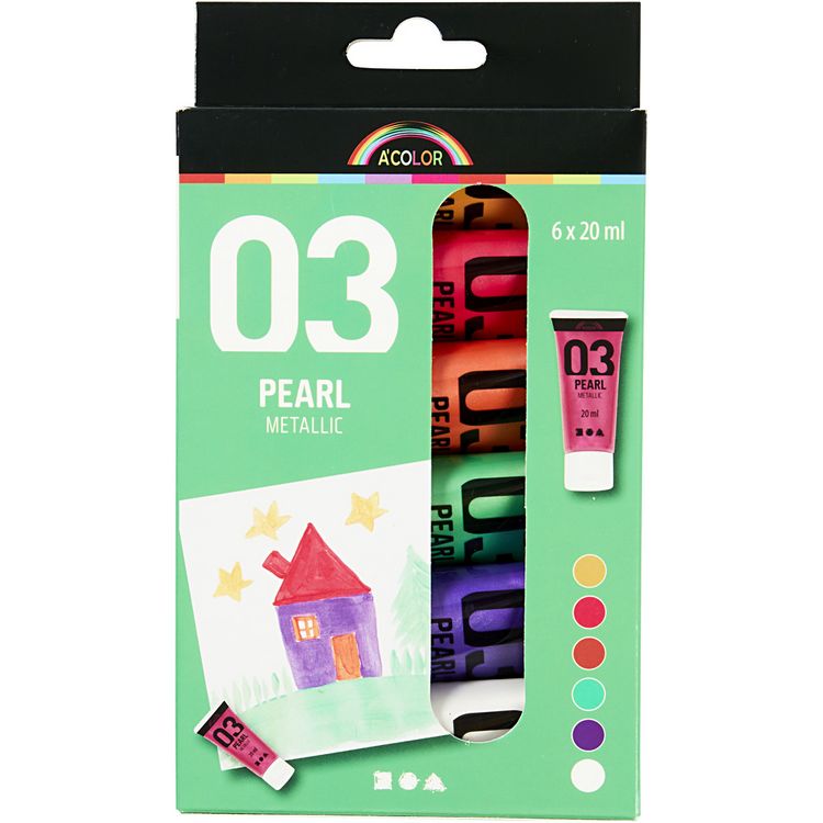Produktbild: Creativ Company Acrylfarbe Metallic, Metallic, Zus&auml;tzliche Farben, 6x20 ml