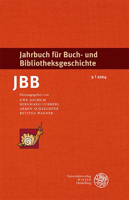 Produktbild: Jahrbuch f&uuml;r Buch- und Bibliotheksgeschichte 9 | 2024