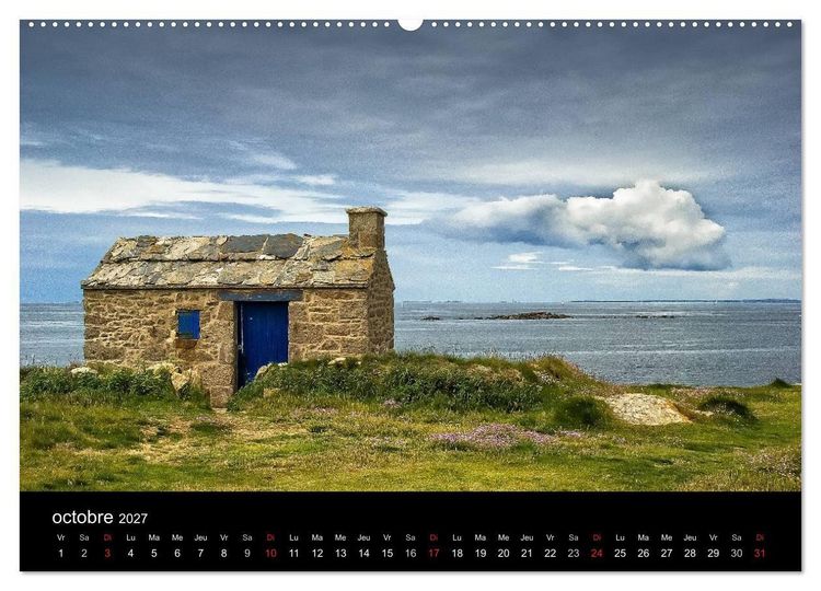Produktbild: La Bretagne - prises de vue sur un paysage c&ocirc;tier (Calendrier mural haut de gamme 2027 DIN A2 vertical), CALVENDO calendrier mensuel