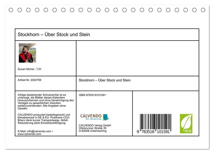 Produktbild: Stockhorn &ndash; &Uuml;ber Stock und Stein (Tischkalender 2026 DIN A5 quer), CALVENDO Monatskalender