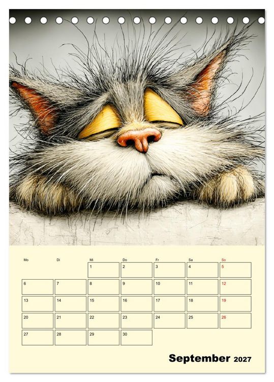 Produktbild: Schr&auml;ge Charaktere. Eigenwillige Katzen-Cartoons (Tischkalender 2027 DIN A5 hoch), CALVENDO Monatskalender