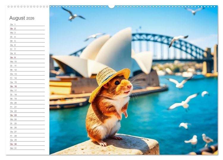Produktbild: Nagertrip - Ein kleiner Hamster entdeckt die gro&szlig;e Welt (Wandkalender 2026 DIN A2 quer), CALVENDO Monatskalender