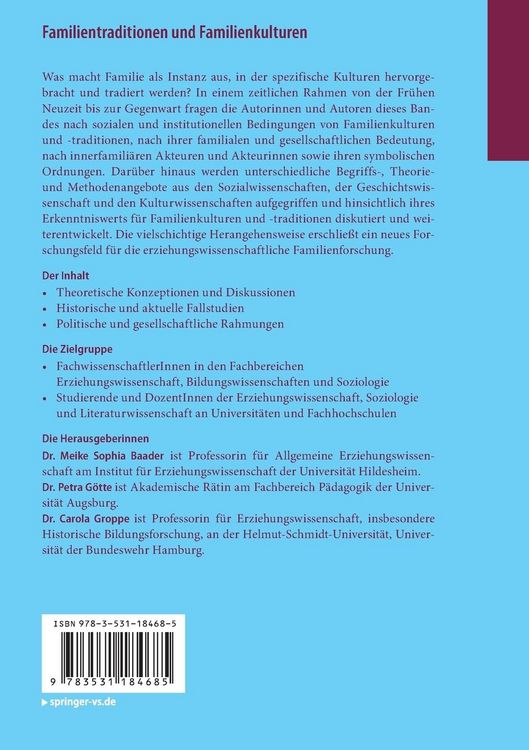 Produktbild: Familientraditionen und Familienkulturen