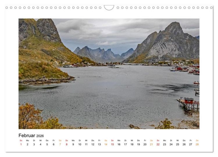 Produktbild: Zwischen Fjord und Flamme (Wandkalender 2026 DIN A3 quer), CALVENDO Monatskalender