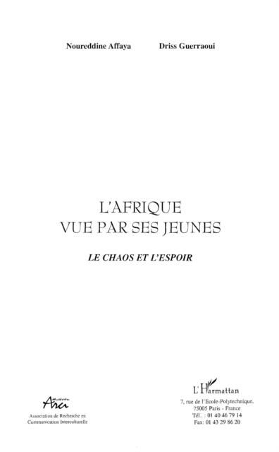 Produktbild: L'afrique vue par ses jeunes -le chaos