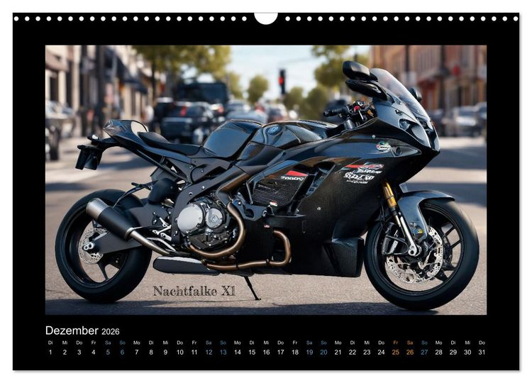 Produktbild: Verr&uuml;ckte 2-Rad Fantasien einer KI (Wandkalender 2026 DIN A3 quer), CALVENDO Monatskalender