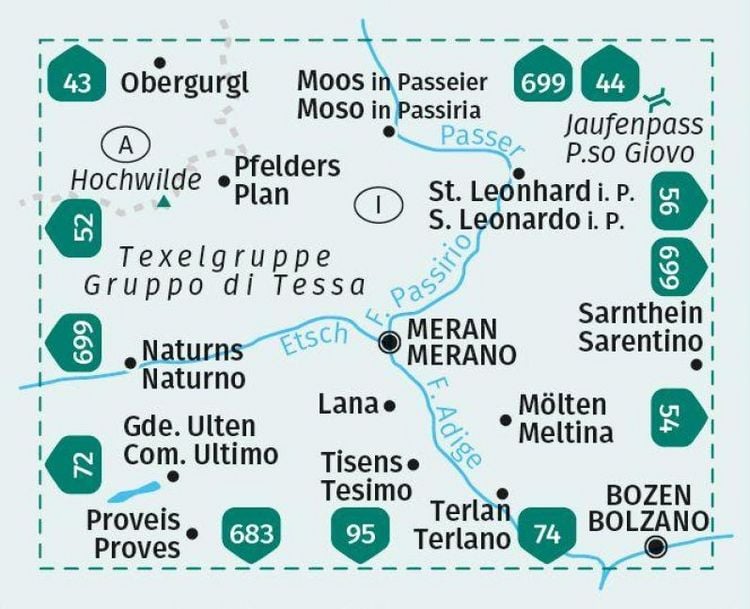 Produktbild: KOMPASS Wanderkarte 53 Meran und Umgebung / Merano e dintorni 1:50.000