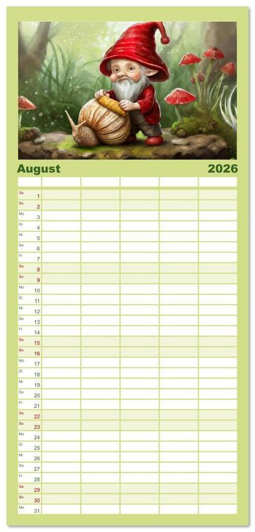 Produktbild: Familienplaner 2026 - Wichtelwelten - Ein Jahr im Verborgenen mit 5 Spalten (Wandkalender, 21 x 45 cm) CALVENDO