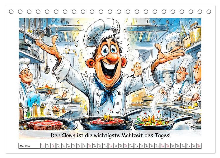 Produktbild: Gro&szlig;k&uuml;che au&szlig;er Kontrolle. Spa&szlig; mit hei&szlig;en T&ouml;pfen und lustigen Spr&uuml;chen (Tischkalender 2026 DIN A5 quer), CALVENDO Monatskalender
