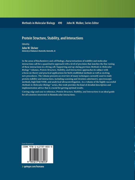 Produktbild: Protein Structure, Stability, and Interactions