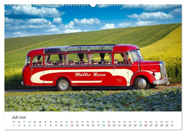 Produktbild: Omnibusse im Fokus (Wandkalender 2026 DIN A2 quer), CALVENDO Monatskalender