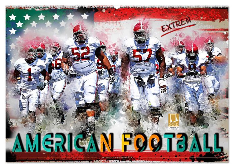 Produktbild: American Football extrem (Wandkalender 2026 DIN A2 quer), CALVENDO Monatskalender
