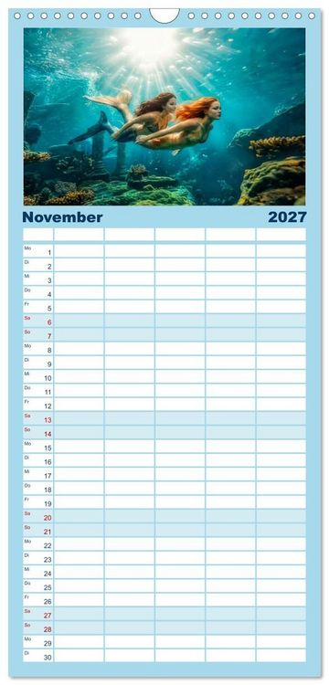 Produktbild: Familienplaner 2027 - Sirenen - die unheimliche Verlockung mit 5 Spalten (Wandkalender, 21 x 45 cm) CALVENDO