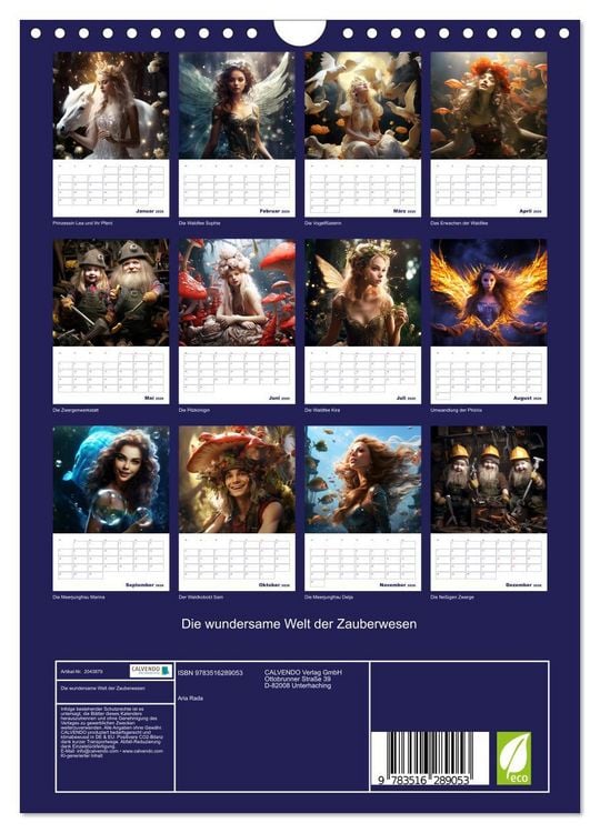 Produktbild: Die wundersame Welt der Zauberwesen (Wandkalender 2026 DIN A4 hoch), CALVENDO Monatskalender