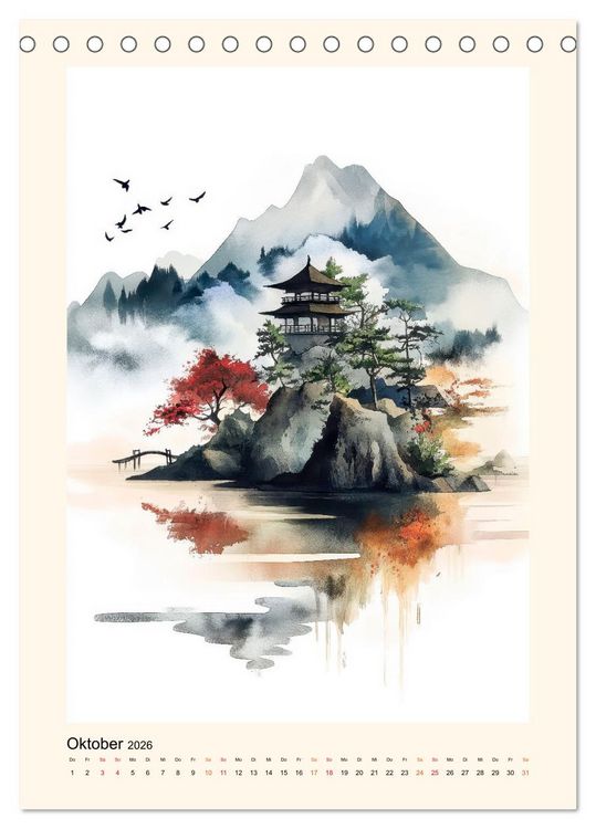 Produktbild: Japan - Momente der Stille (Tischkalender 2026 DIN A5 hoch), CALVENDO Monatskalender