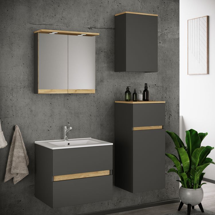 Produktbild: 5 tlg. Badm&ouml;bel-Set mit Waschbecken Cosila-I 61 cm