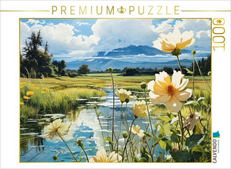 Produktbild: CALVENDO Puzzle Bl&uuml;tenpracht am Seeufer | 1000 Teile Lege-Gr&ouml;&szlig;e 64x48cm Foto-Puzzle f&uuml;r gl&uuml;ckliche Stunden